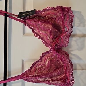 Frederick's Of Hollywood,NWT,Caroline Lace Bralette,1X Fuchsia